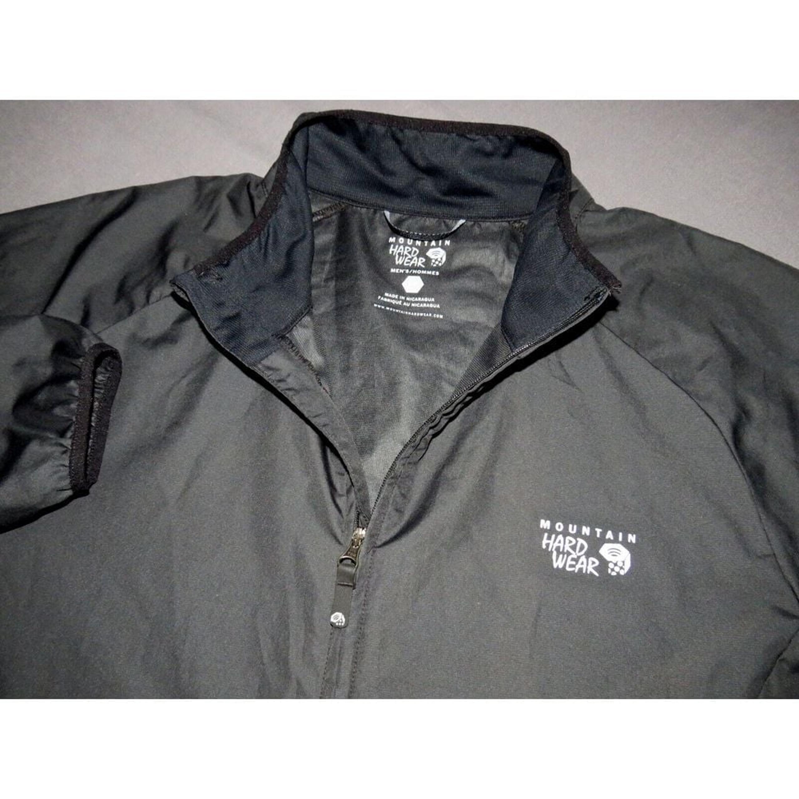 Men's Mountain Hardwear Charcoal Gray Zi-Up Windbreaker Jacket Small