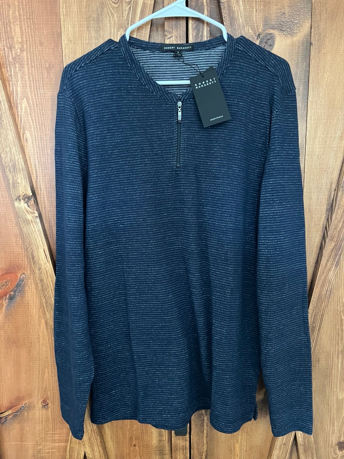 Robert Barakett - BRENTON LS ZIP HENLEY - Mens L