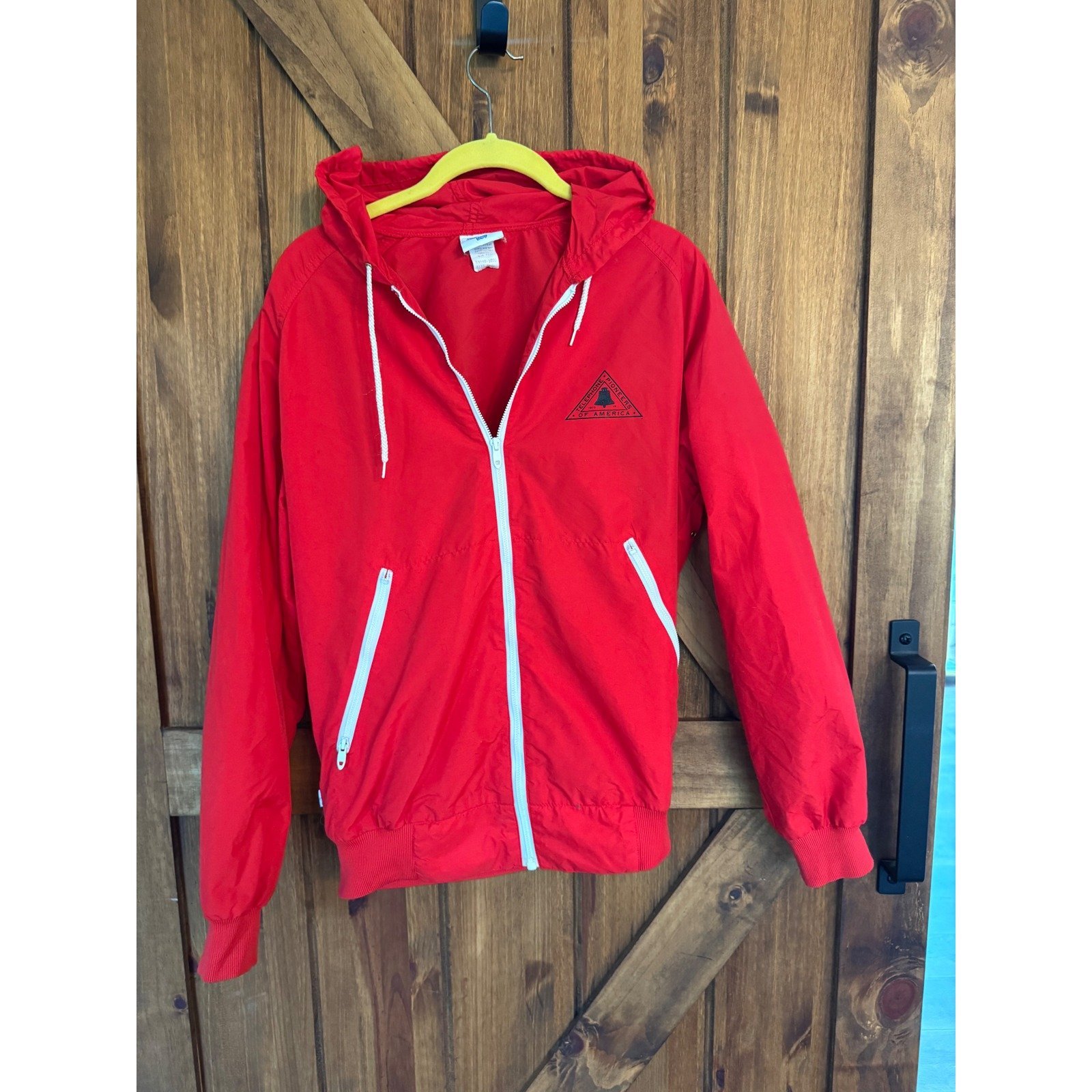 Vintage Levis 1984 LA Olympic Torch Relay Windbreaker Zip-Up Jacket Red USA Made