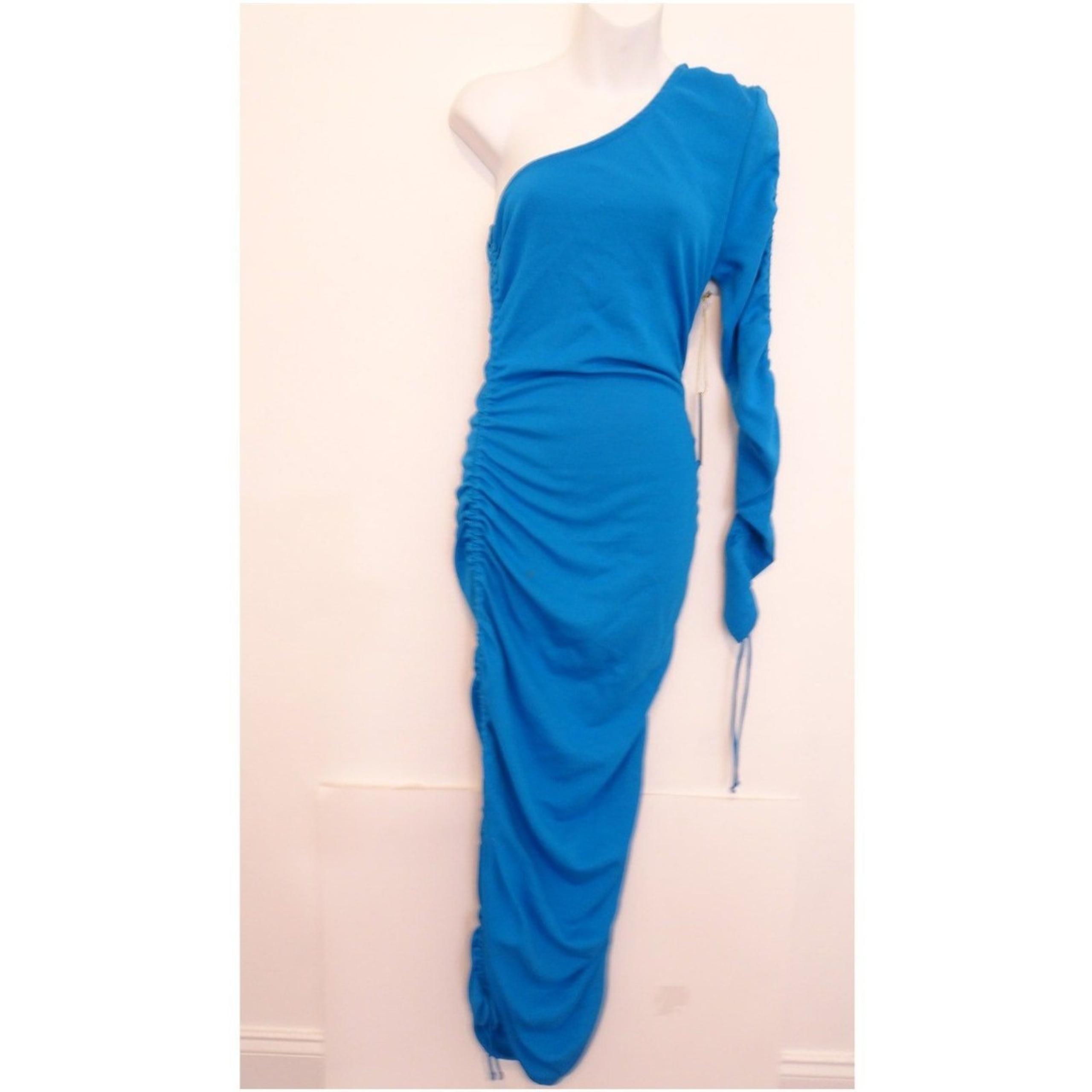 Victor Glemaud Ruched One Shoulder Long Sleeve Knit Dress Sz M NWOT 598 IRRG - Victoria Victoria Beckham