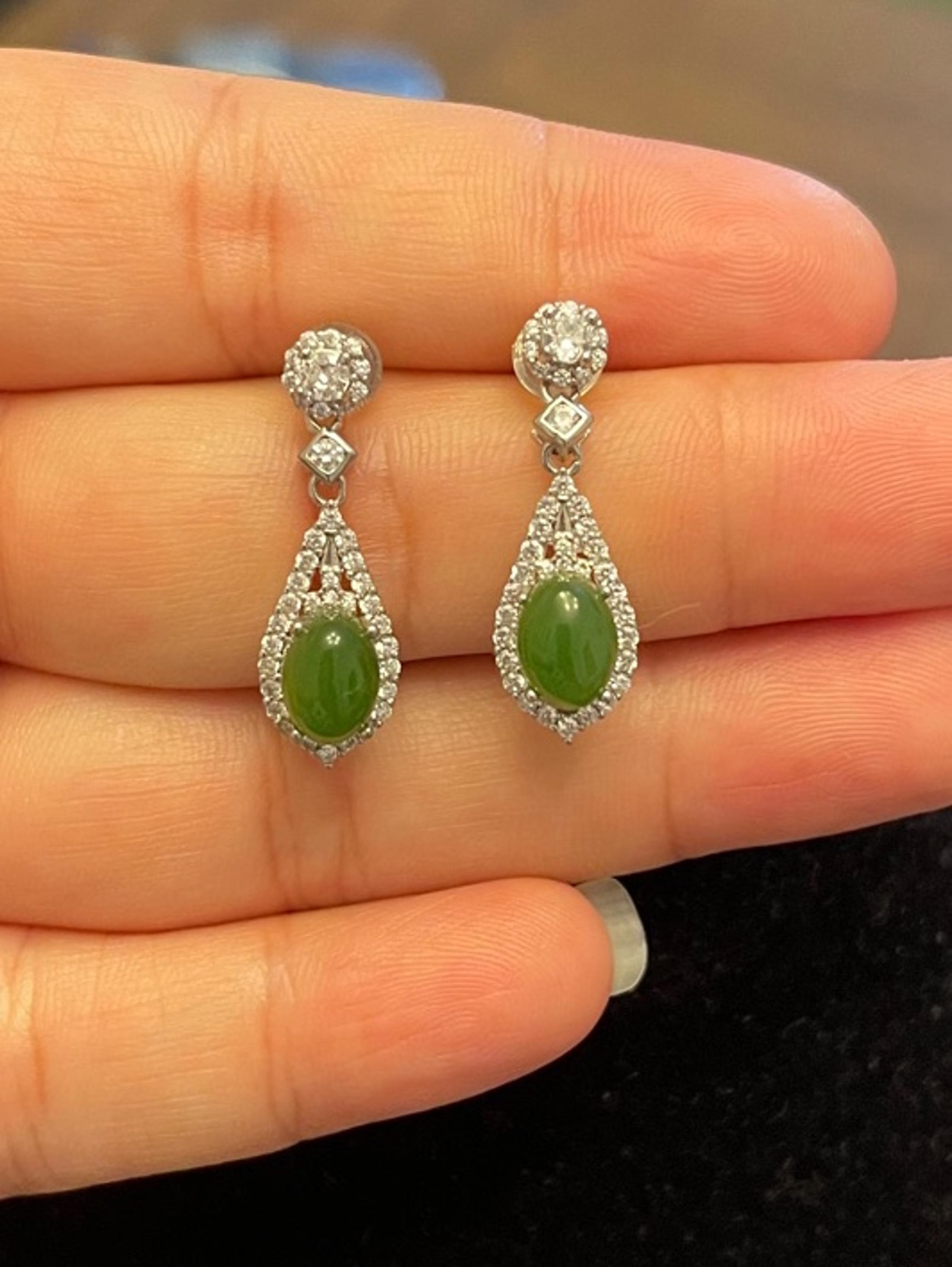 Natural jade earrings for women