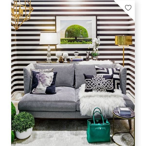 2 ROLLS Wallpaper Ingrid + Mika Milton & King black white striped 24 x 33