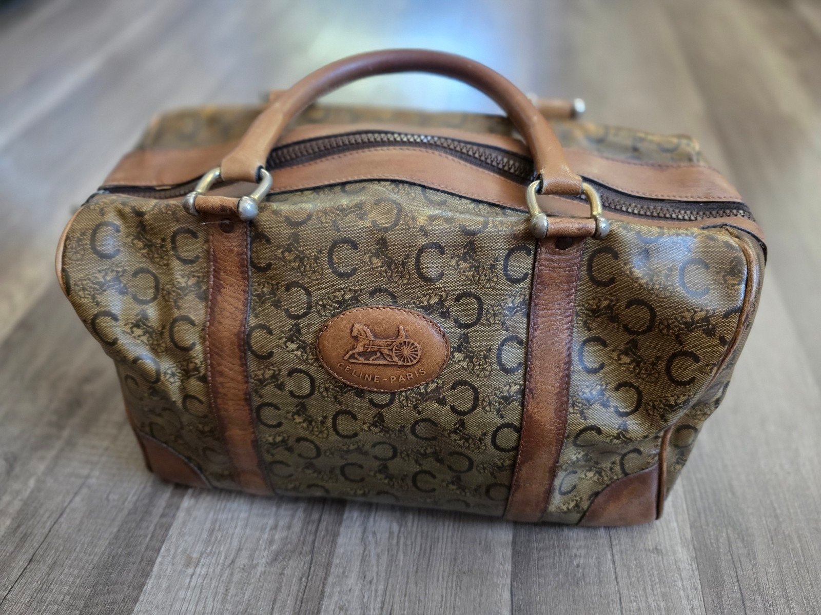 Celine Paris monogram Boston Bag C horsebit carriage brown vintage luxury speedy
