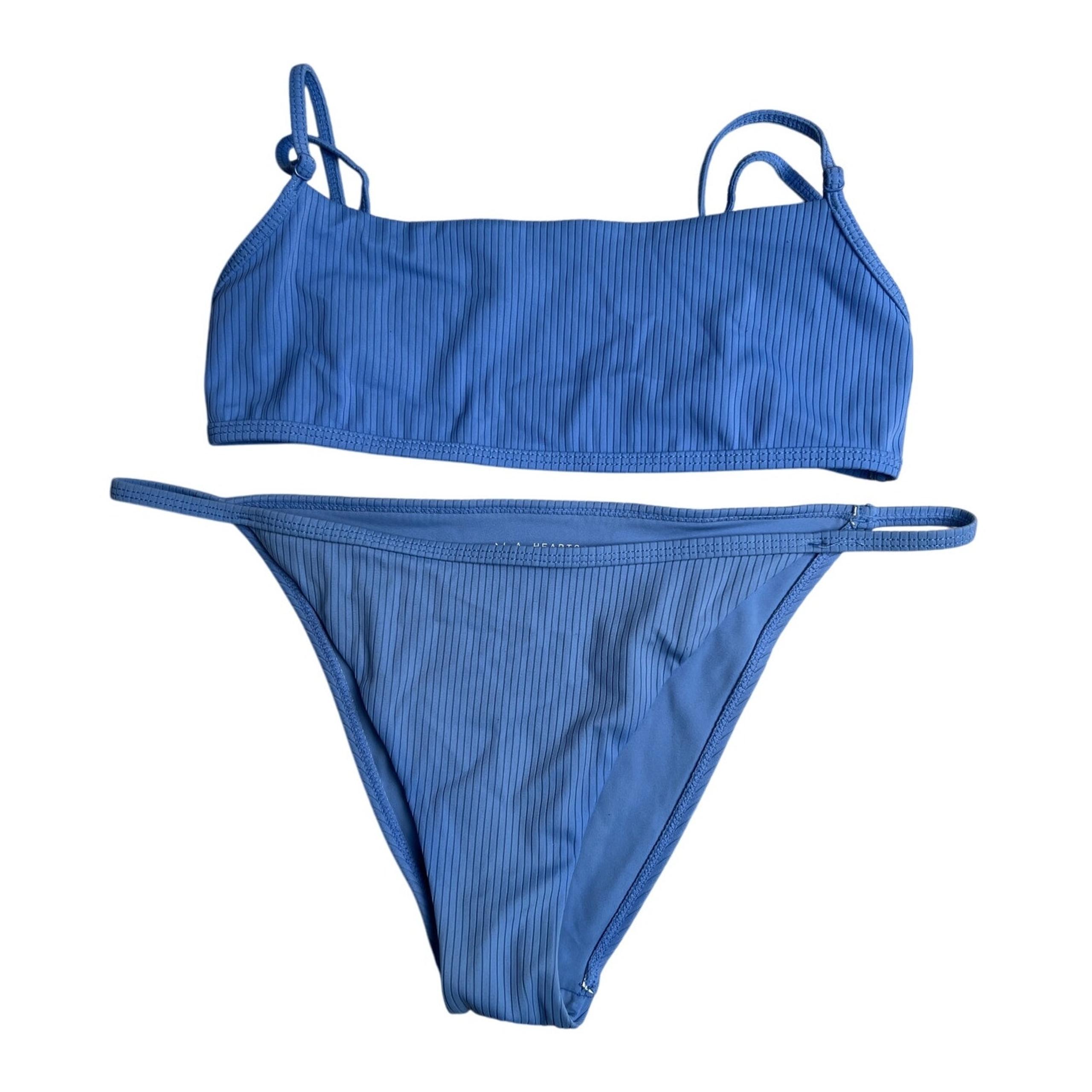 L.A. Heart Blue Bikini Set By Pacsun M Top and L Bottom Swimwear Two Piece EUC