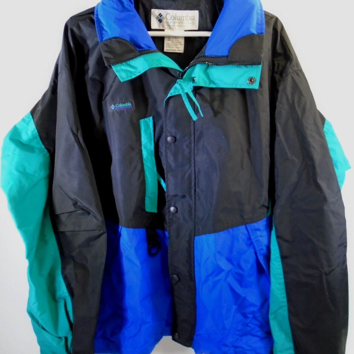 Vtg Columbia Retro Snow Ski Jacket Men LARGE 90’s Black/Blue/Tea l SM-3030