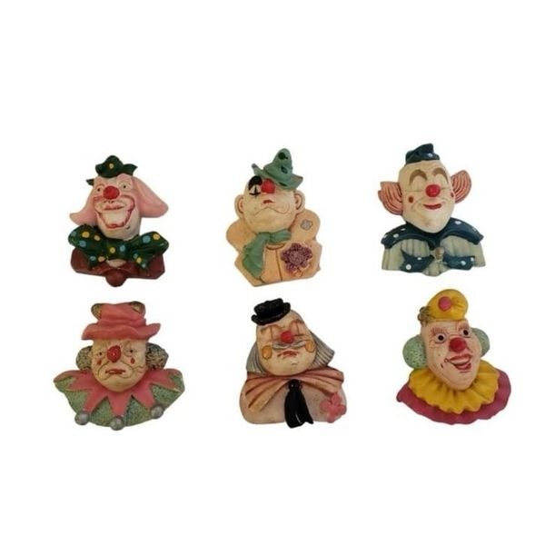 6 Old Clown Magnets