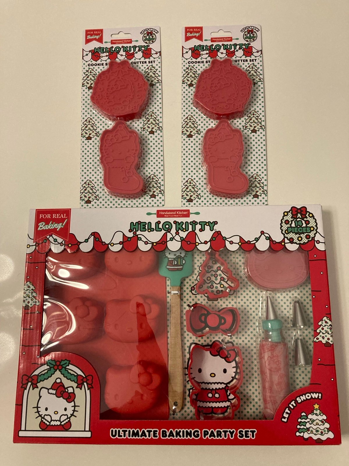 Hello Kitty Holiday Ultimate Baking Party Set & cookie cutters