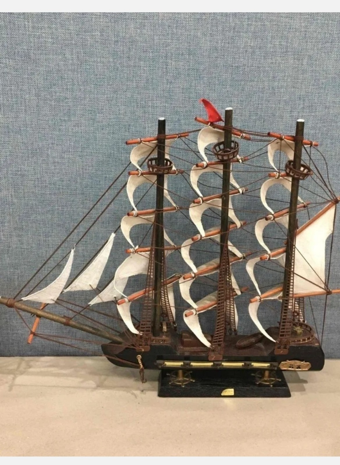 Fragata Esperanto Ano 1780 large wooden Vintage Model Ship USS VALIANT Complete