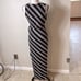 WHBM diagonal striped faux wrap maxi dress