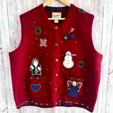 Vintage Woolrich Wool Christmas Vest Size XL