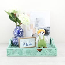 New Swirly Rectangle Rattan Extra Large Tray with Handles-Sage Leaf-20