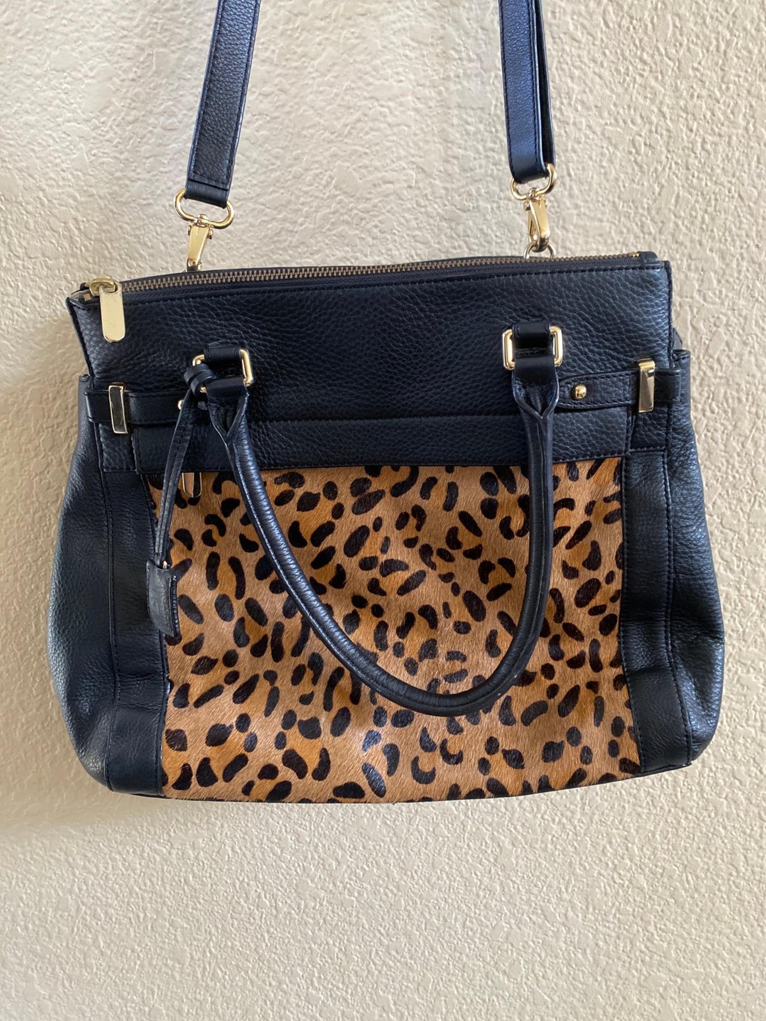 Banana Republic Leather Leopard Print Crossbody Bag