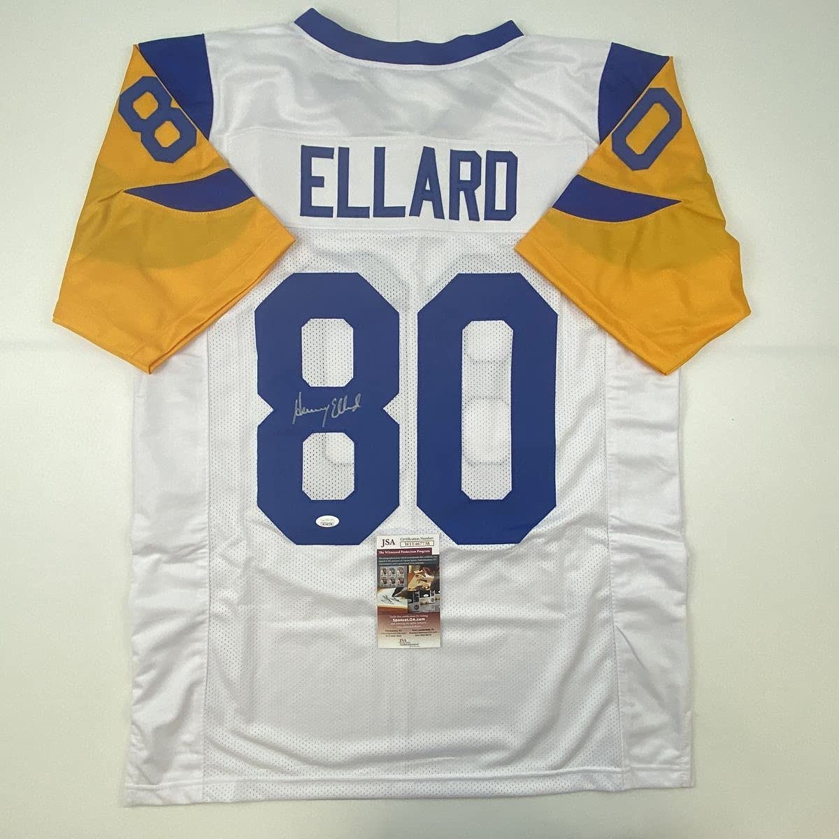 Autographed/Signed Henry Ellard Los Angeles LA White Jersey JSA COA