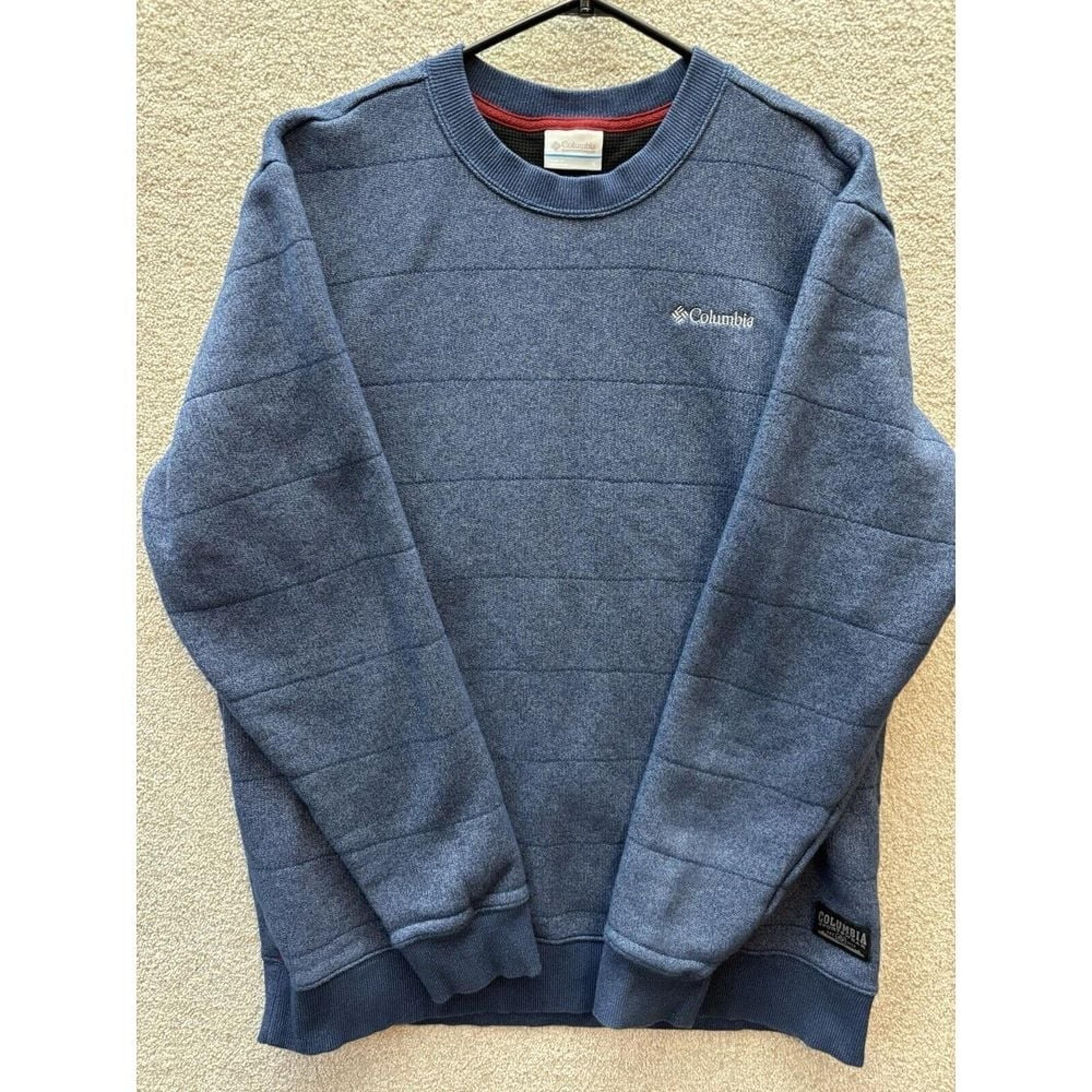 Columbia Sweatshirt Men's Large Blue Crewneck Sweater Active Outdoor Preppy Hike