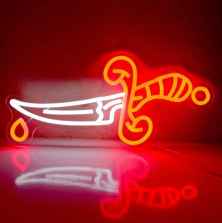 Vivid Bright Sharp Dagger Knife LED Night Light Room Wall Decoration