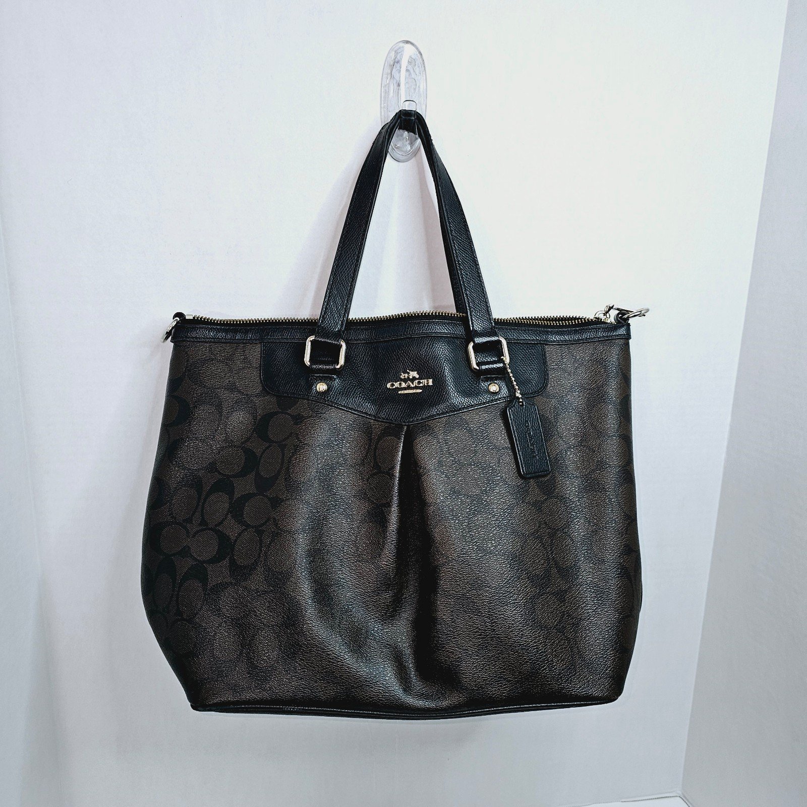 Coach F34614 Peyton Brown Signature Pleated Tote /Orig. MSRP 395 / Cond. 8/10