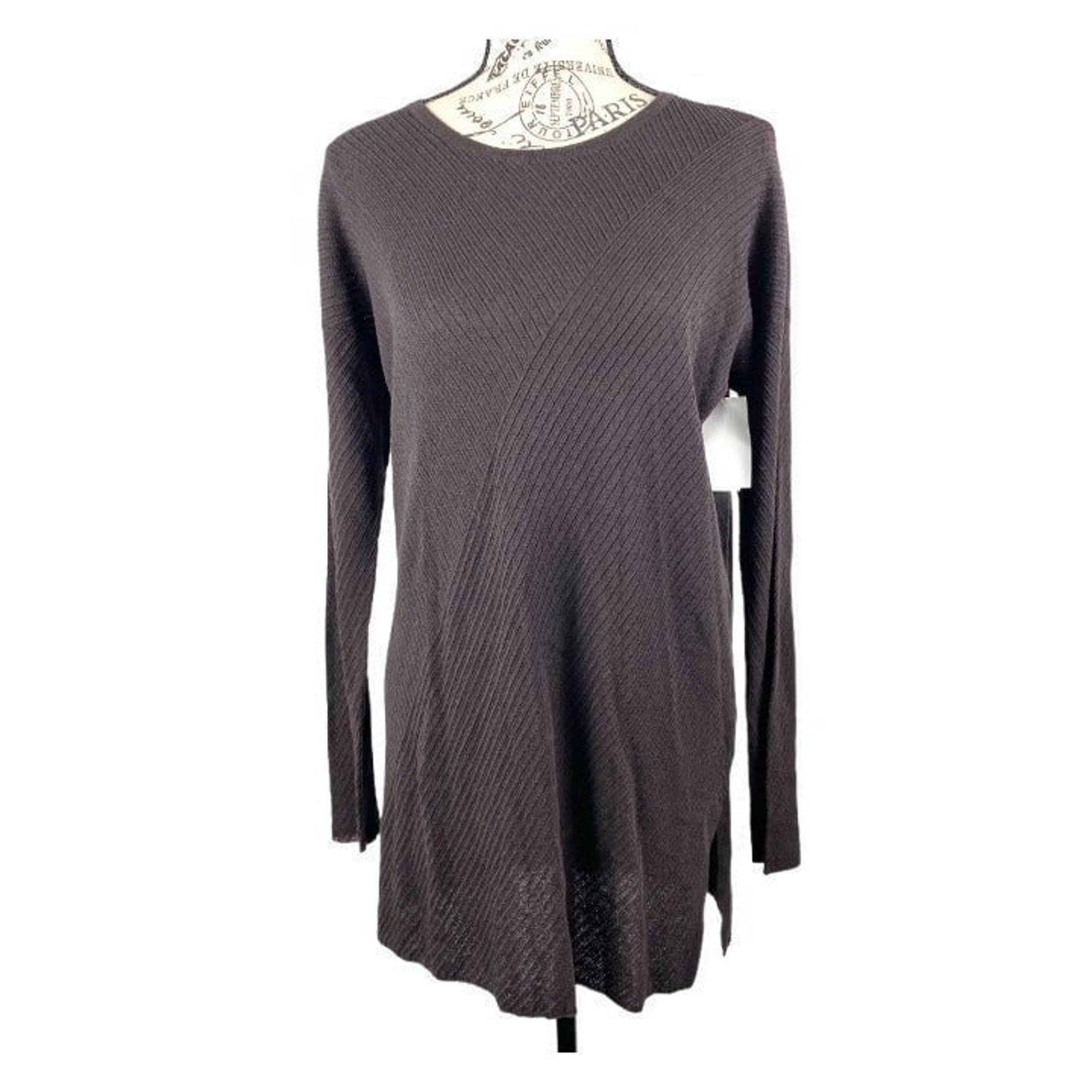 Eileen Fisher Lightweight scoop neck brown sweater