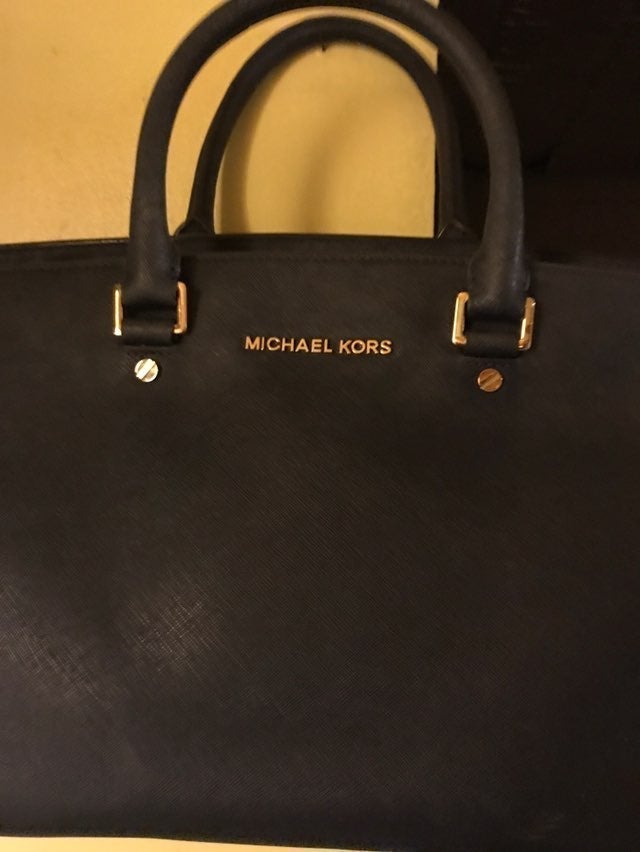 MICHAEL KORS NAVY BLUE SATCHEL TOTE