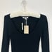 Madewell Merino Wool Silk Blend Scoopneck Sweater Ribebd Lightweight Black S NWT