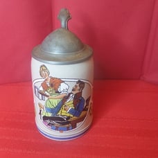 Anique Art Nouveau Beer Stein 10/2L Measures about 5 high .