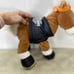 Harley Davidson Plush Stuffed Horse Animal Toy Horse Pillow. Brown