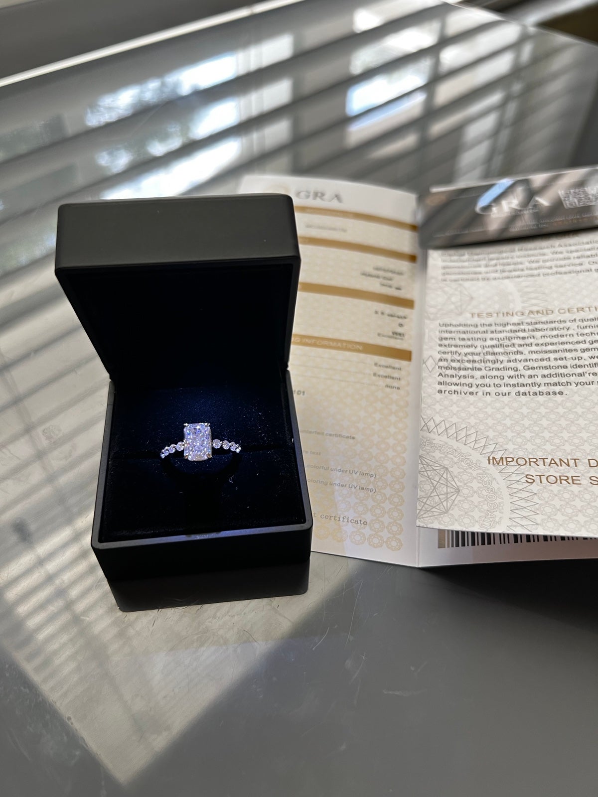 3.5ct Moissanite engagement ring in 14k