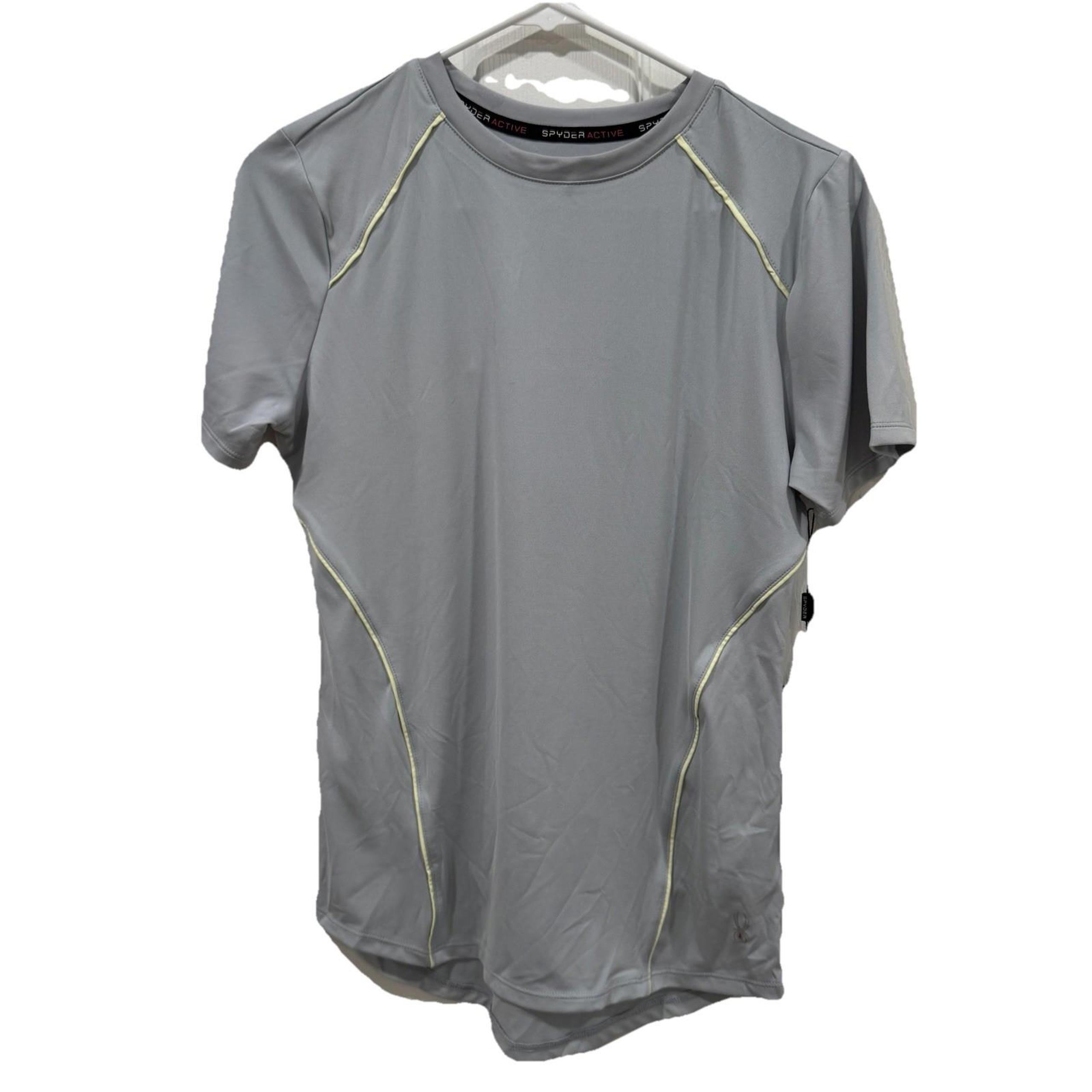 Spyder Women's Gray Active Crew Neck Pullover Short Sleeve Athletic T-Shirt  Med
