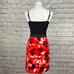 Larry Levine Red Floral Tiered Skirt