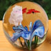 Three Vintage Beautiful Multicolor Handblown Butterfly/Flower Glass Paperweights