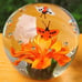 Three Vintage Beautiful Multicolor Handblown Butterfly/Flower Glass Paperweights