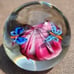 Three Vintage Beautiful Multicolor Handblown Butterfly/Flower Glass Paperweights