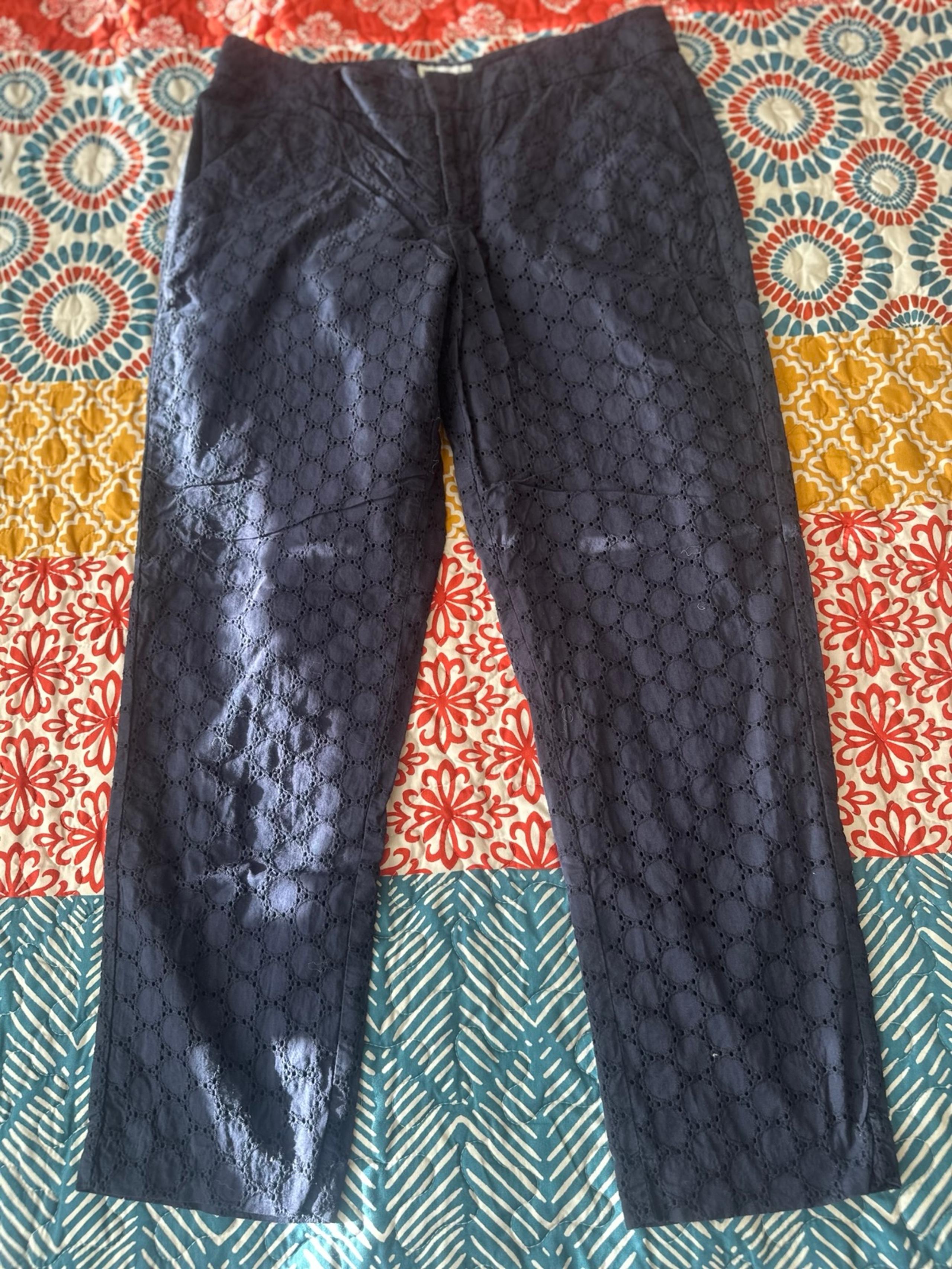 MERONA WOMEN CASUAL LOUNGE BLUE PANTS ELEGANT FORMAL EVERYDAY MEDIUM M 8 CLASSIC