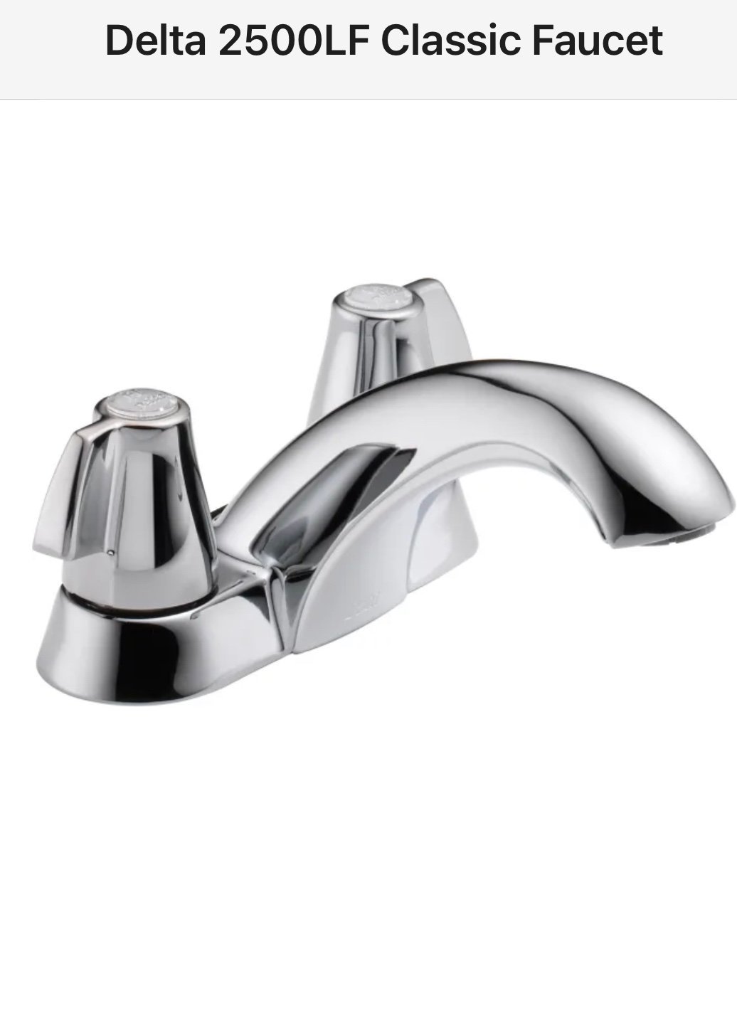 Delta Classic Centerset Bathroom Faucet - Less Drain Assembly Model:2500LF