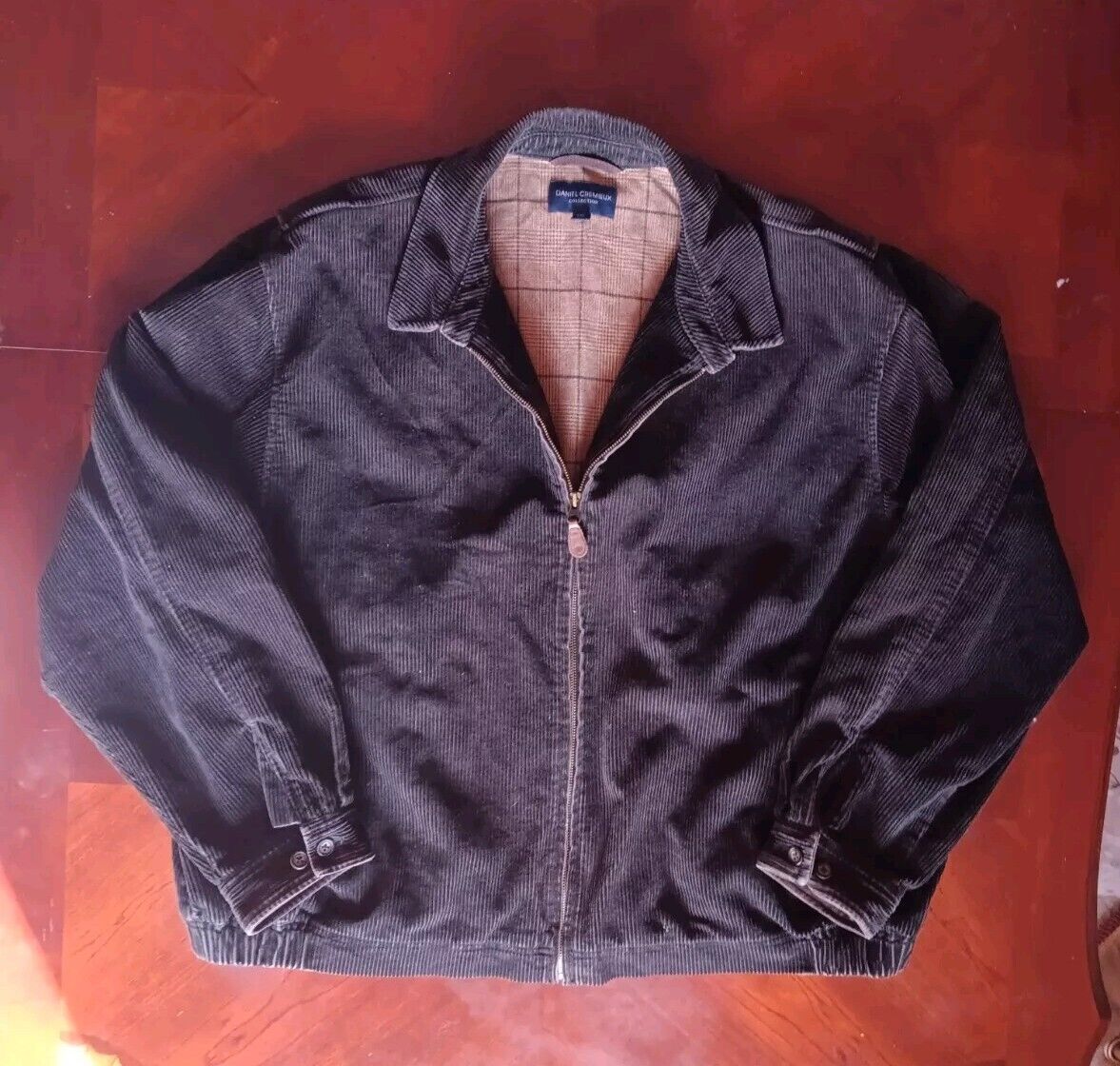 Vintage Daniel Cremieux Jacket Mens XXL Black Corduroy Pockets Bomber Coat Y2K