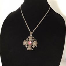 Pure Silver 1000 Antique Cross Bethlehem Jordan Signed