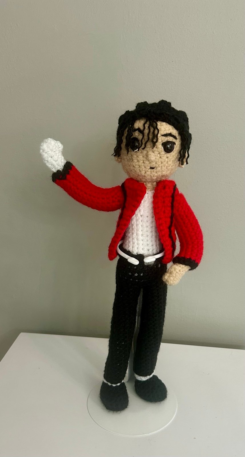 Handmade Crochet Inspired Michael Jackson Doll