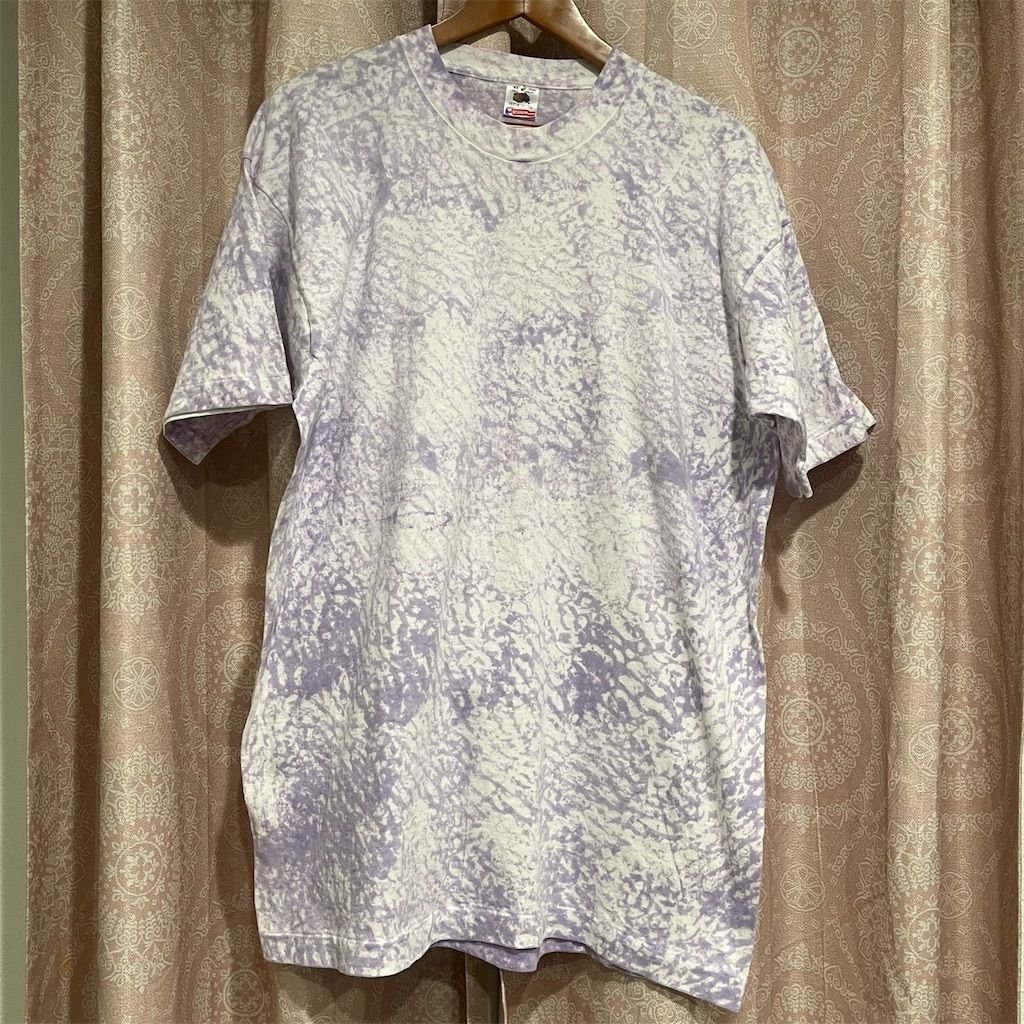 Vintage Fruit of the Loom Tie-Dye Color Change Heat Shift TShirt Purple Blue 90s