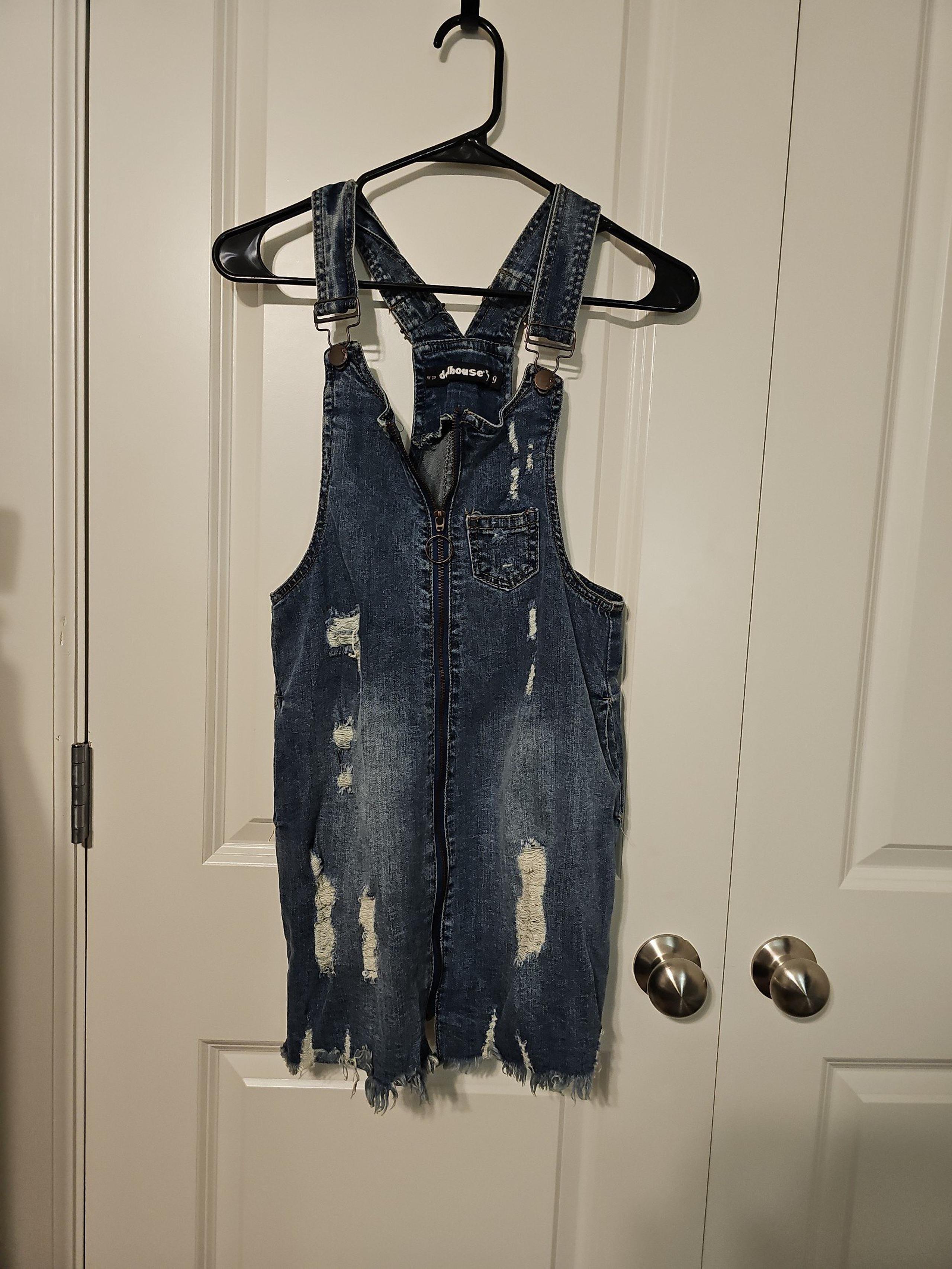 Denim overall dress