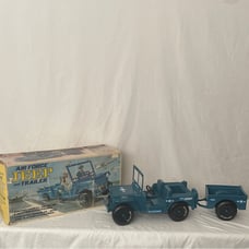 Vintage Empire Military Jeep 1973 Blue Plastic Trailer 12