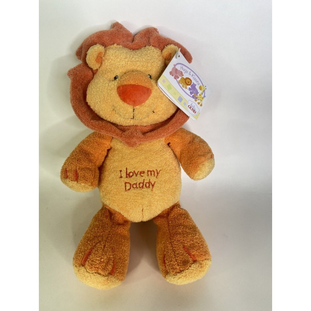 Gund Hugs and Kisses I Love My Daddy Orange Lion Plush Stuffed Animal Toy 58830