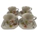 Mikasa Continental Janette Footed Cups and Saucers Lot of 4 Vintage Multi-Floral