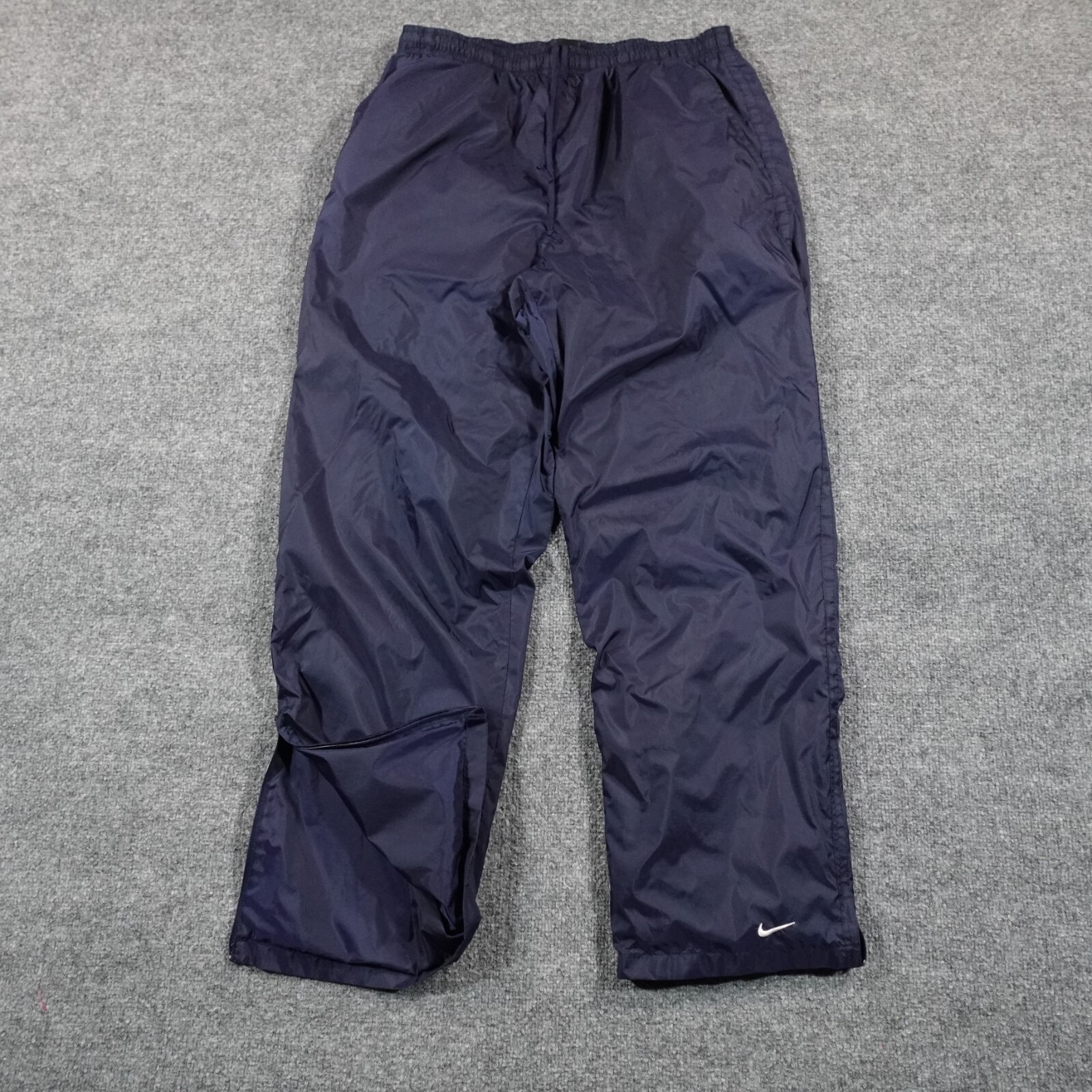 VTG Nike Pants Men XL Blue Y2k lined Swoosh Windbreaker Track Baggy Swoosh 13471