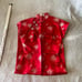Vintage Madame Koo Chinese Cheongsam red satin Dress sz 8 side slits brocade