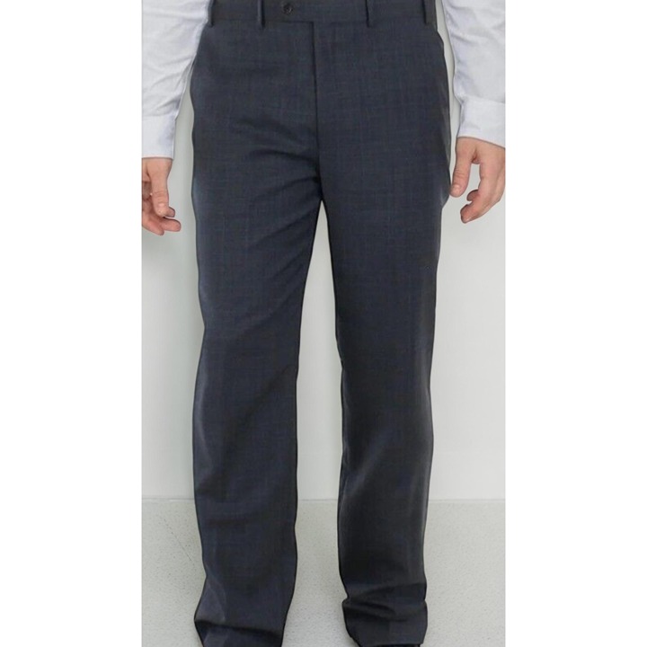 Lauren Ralph Lauren Men Grey/Blue Classic Fit Windowpane Pant Size 34W X 30L NWT