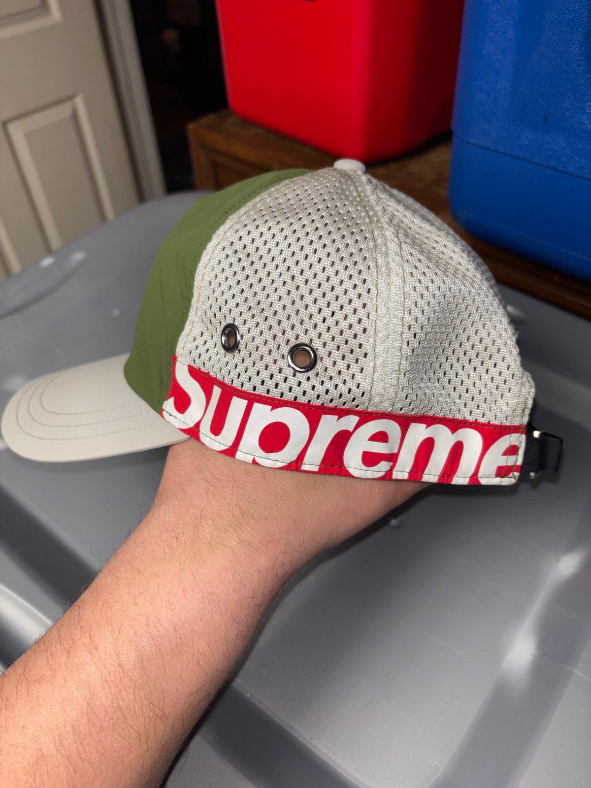 メディ＊Supreme Side Logo 5-Panel Olive Supreme Side Logo 5-Panel (SS22) Olive | Hype Clothinga