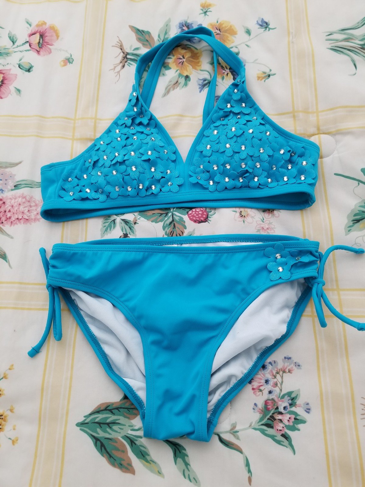 Vintage NWOT Justice Girls Aqua Bikini