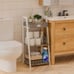 keomaisyto Bathroom Floor Storage Shelf with Drawer, White
