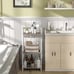 keomaisyto Bathroom Floor Storage Shelf with Drawer, White
