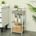 keomaisyto Bathroom Floor Storage Shelf with Drawer, White