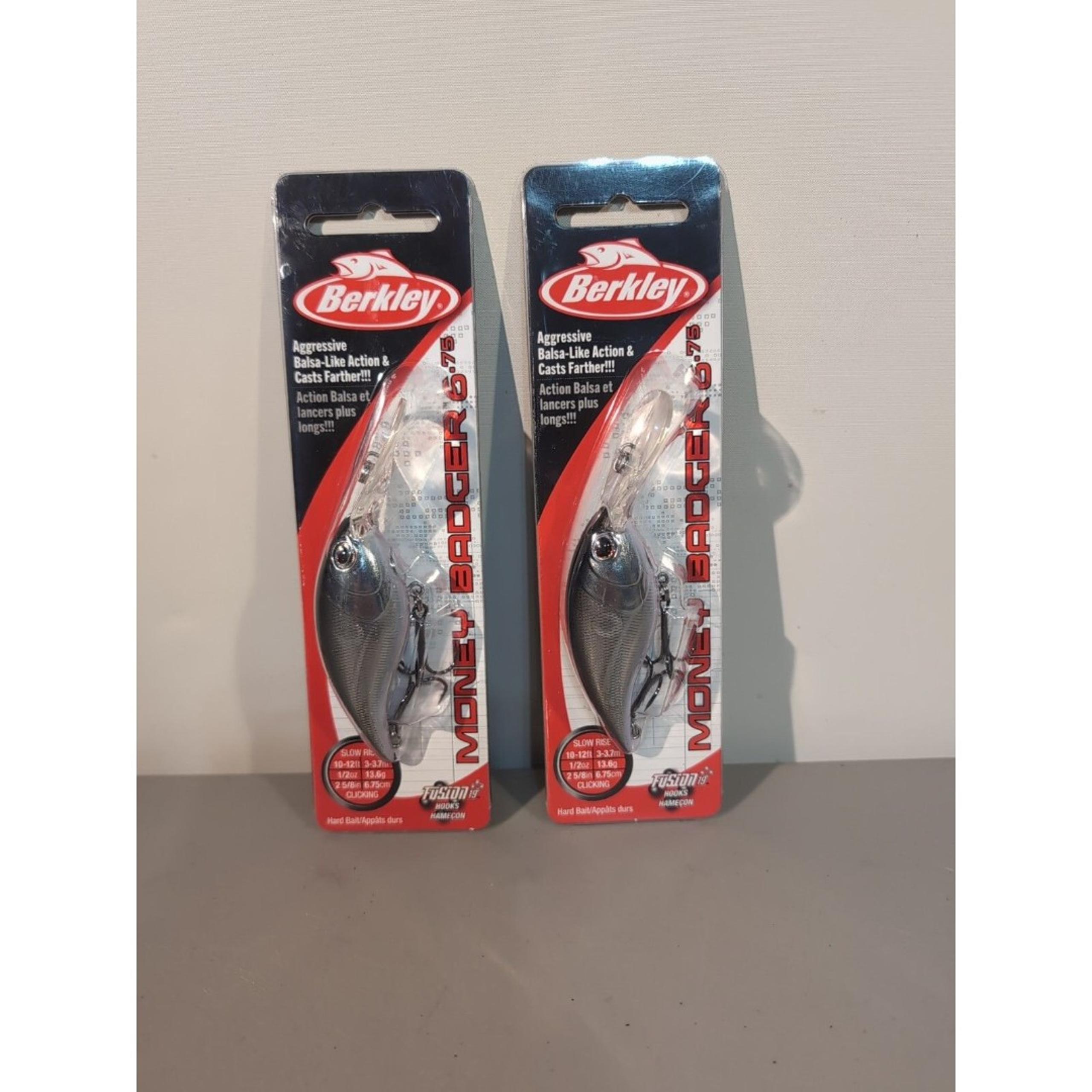 Lot of 2 Berkley Money Badger 6.75  2 5/8” 1/2 oz Black Silver